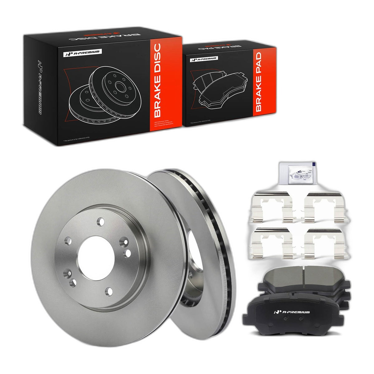 A-Premium 11.02 inch (280mm) Front Vented Brake Rotors and Ceramic Pads Kit