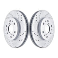 Front Brake Kit Drilled and Slotted Rotors Ceramic brake Pads