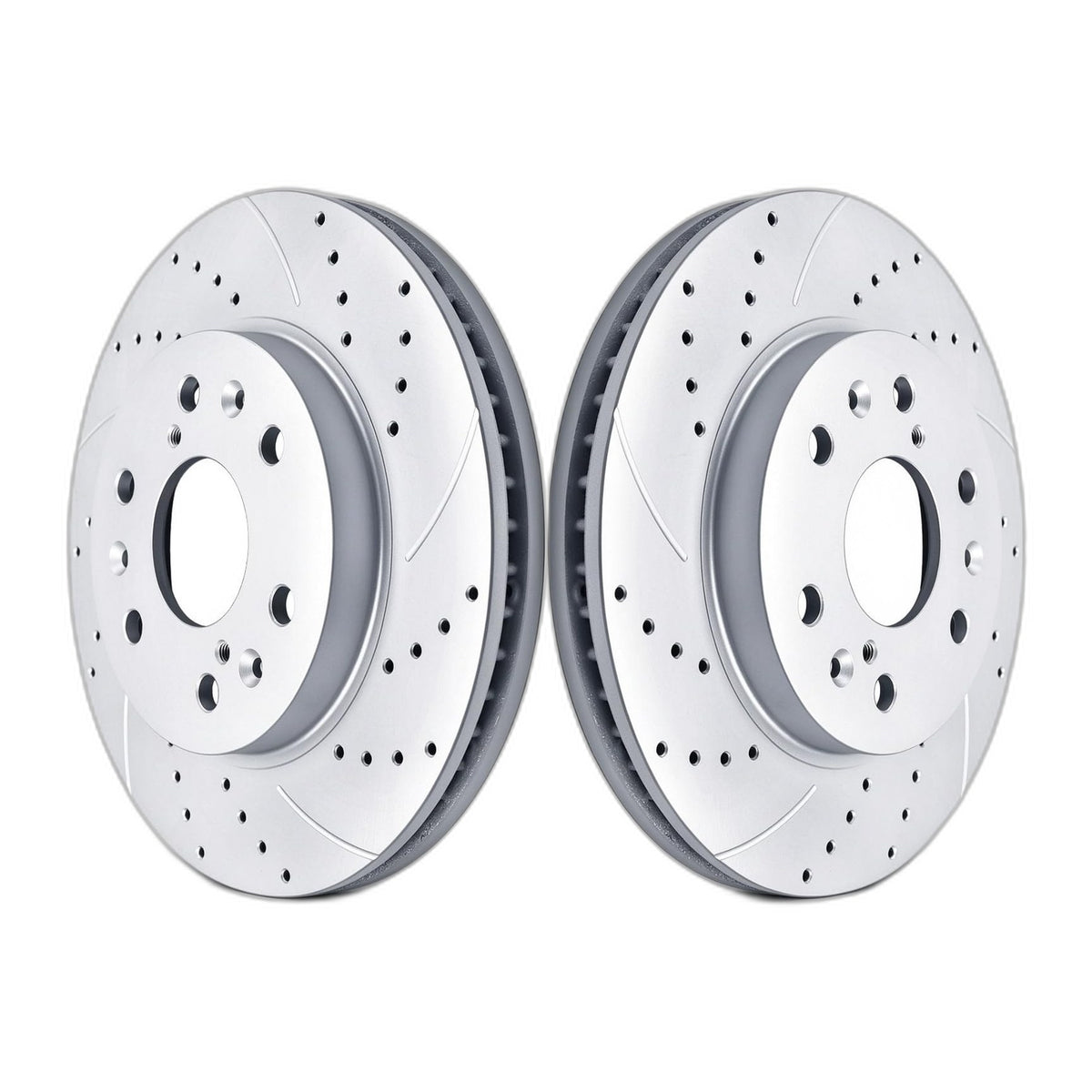 Front Brake Kit Drilled and Slotted Rotors Ceramic brake Pads