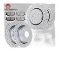 Front Rear Brake Rotors Ceramic Pads for Ford F-150 Drilled Slotted Brakes Kit