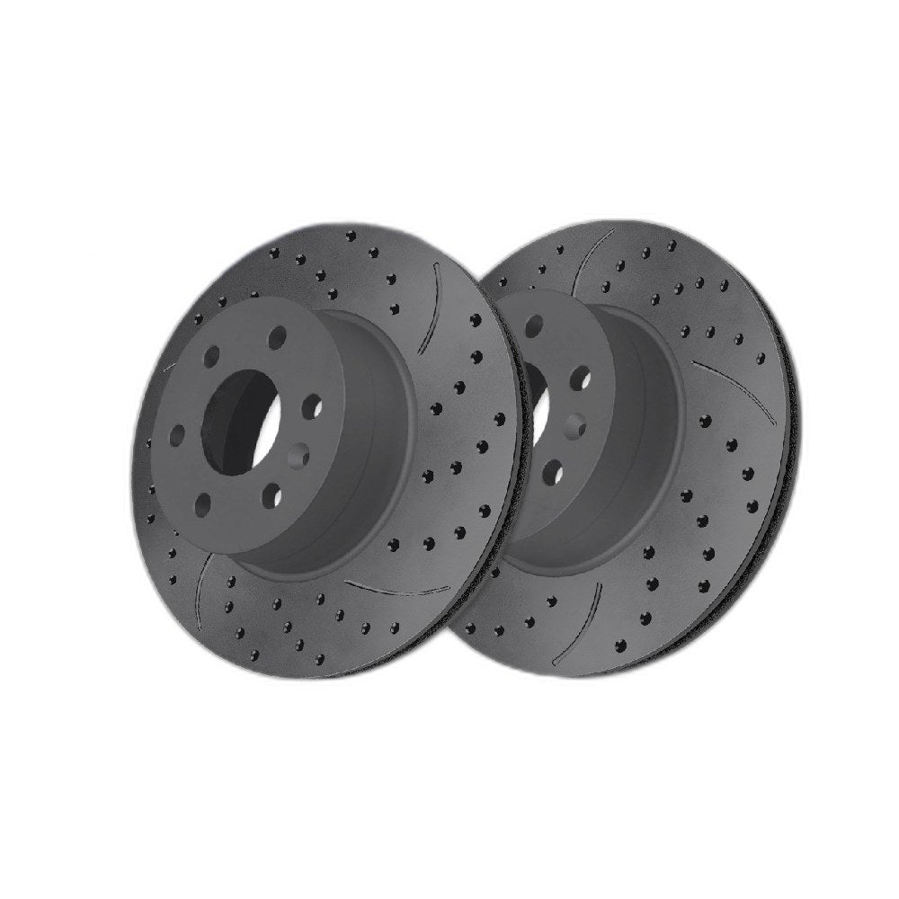 Front Drilled Slotted Brake Rotors Pair for Chevy Colorado 2020