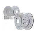 Front Rear Drilled Brake Rotors and Ceramic Pads Disc Brakes Kit for Honda Civic