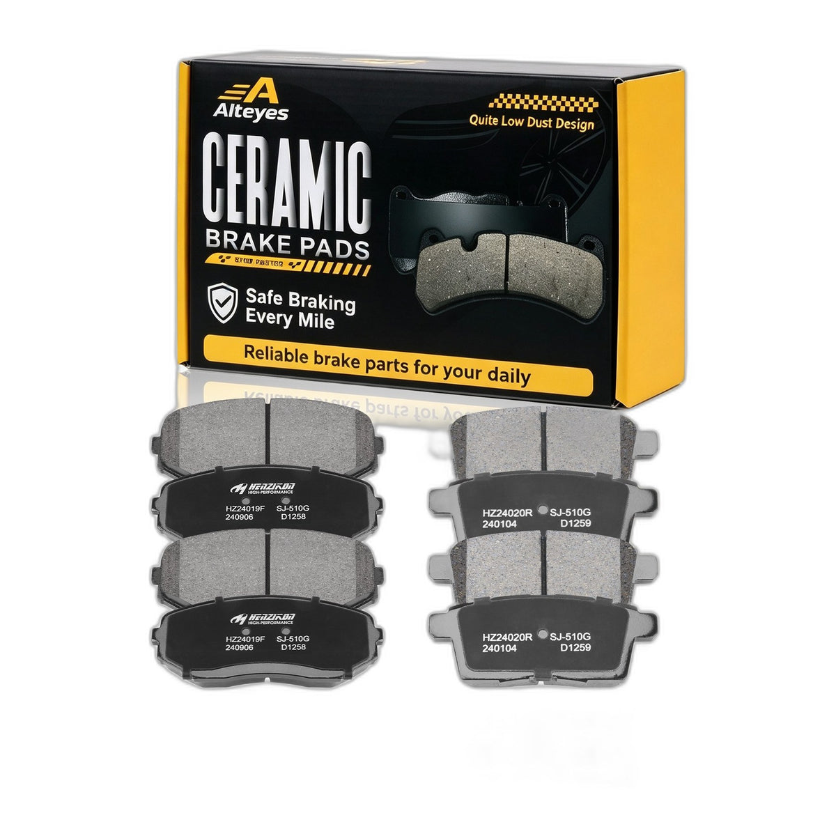 Front + Rear Ceramic Disc Brake Pads For 2007-2010 Ford Edge Lincoln MKX AWD