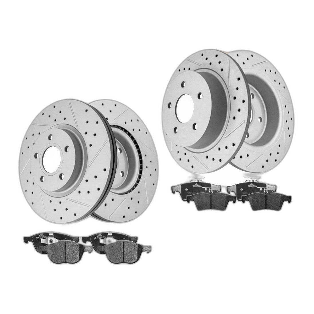 Front Rear Drilled Brake Rotors And Ceramic Pads Kit For Ford Escape C-max