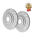 12.6" Rear Drilled Slotted Brake Rotors Pair for Jeep Cherokee 2014-2023