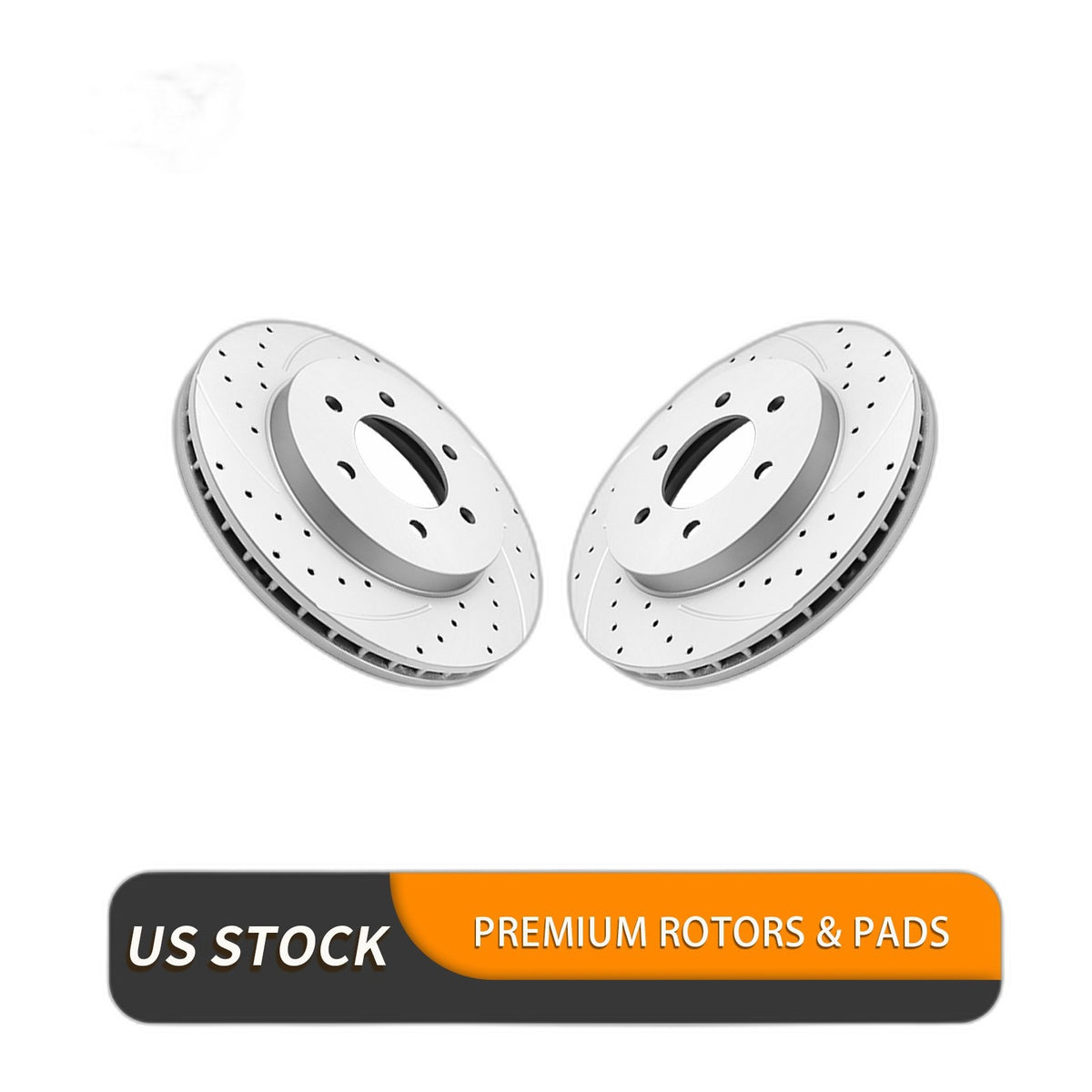 Front Brake Rotors Ceramic Pads Kit for Ford F-150 Mark LT Brakes Drilled