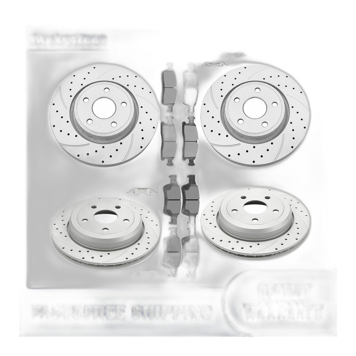 Front & Rear Brake Rotors Pads for Dodge Durango Jeep Grand Cherokee Drilled