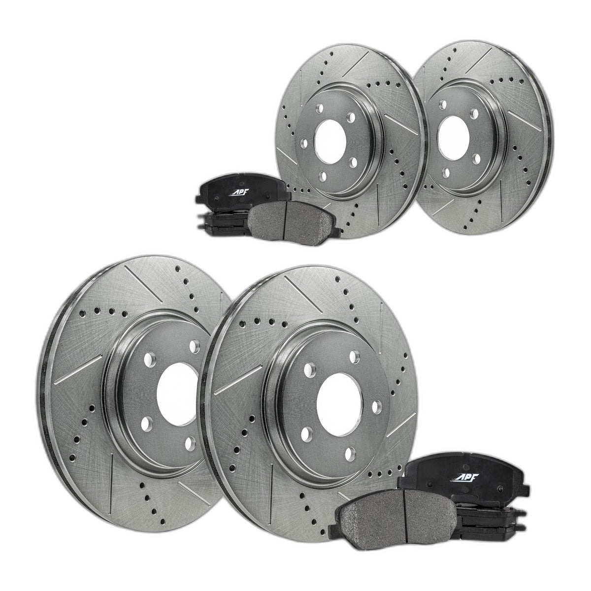 Front+Rear Drill/Slot Zinc Brake Rotors Ceramic Pads for ford Fusion 2006-2011