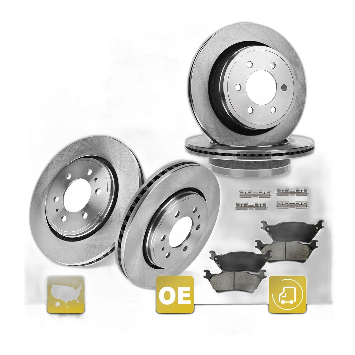 Front Rear Disc Brake Rotors Pads Kit for 2013 2014 2015 - 2020 Ford F-150 F150