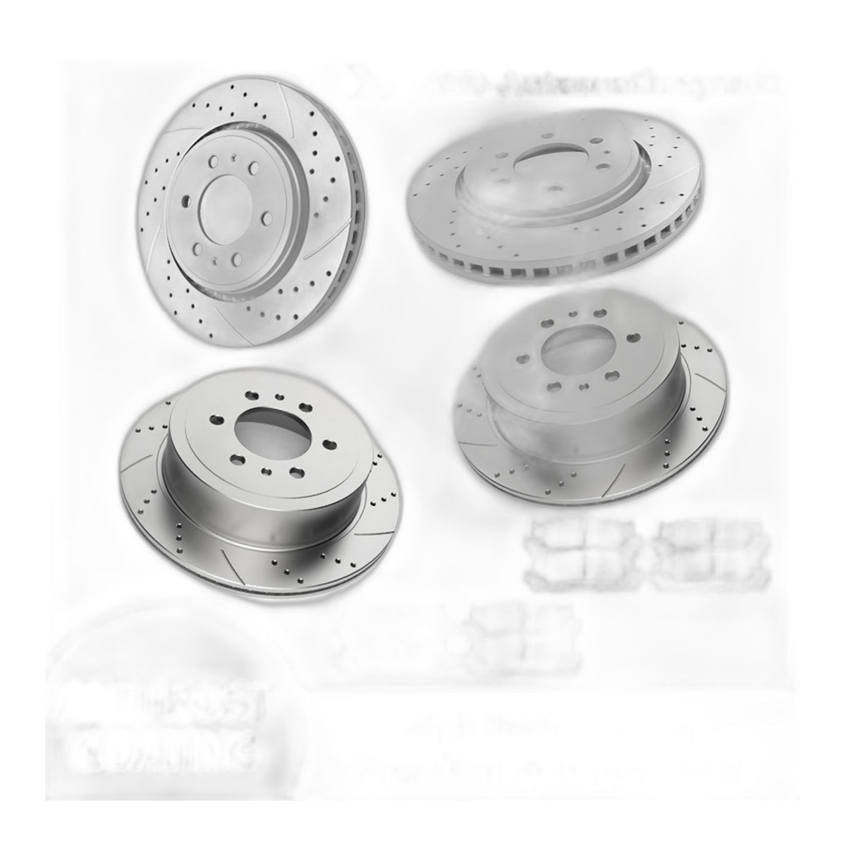 Front Rear Drilled Slotted 6 Lugs Brake Rotors and Pads for 2010-2011 Ford F-150