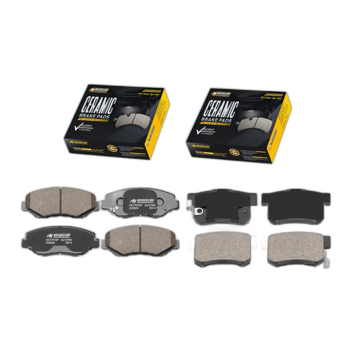 Front and Rear Ceramic Brake Pads Set For 2003-2006 2007 HONDA ACCORD L4 2.4L