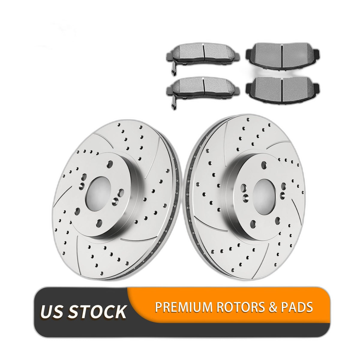 Front Brake Rotors Ceramic Brake Pads Kit for Acura CL TL TSX Brakes Drilled