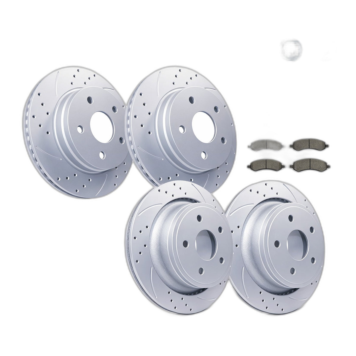 Front & Rear Drilled Rotors + Brake Pads for Dodge Ram 1500 Durango Chrysler