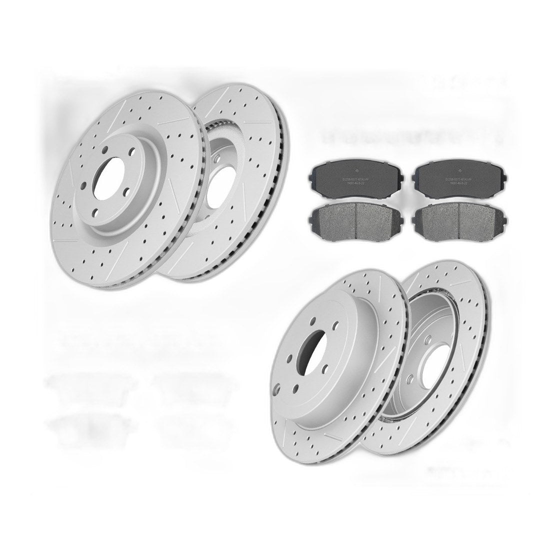 [Front+Rear] Drilled Brake Rotors Ceramic Pads for 2007 2008-2010 Ford Edge MKX
