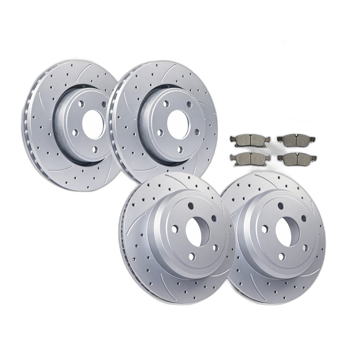 12.99" Front Rear Rotors Brake Pads for 2011 - 2020 Grand Cherokee Dodge Durango