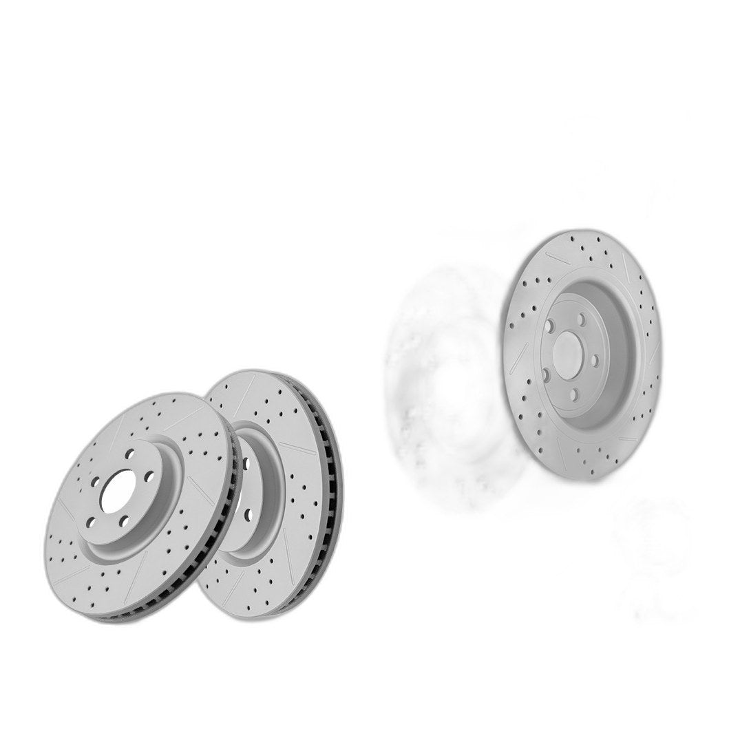 12.44“ Front & Rear Disc Brake Rotors Ceramic Pads Kit for Ford Edge 2015-2021