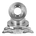 Front Brake Drilled & Slotted Rotors & Ceramic Pads For Ford F-250 Super Duty