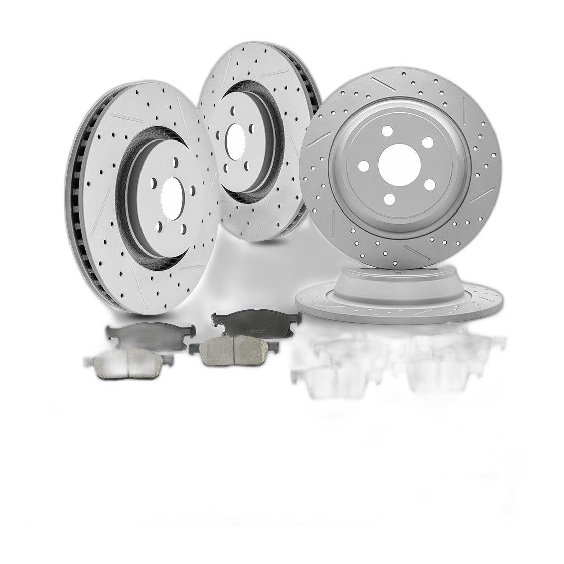 Front Rear Brake Rotors And Ceramic Pads Kit for Lincoln Nautilus MKX Ford Edge