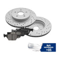 Rear Drilled Disc Brake Rotors+Ceramic Pads Kit for Subaru Outback Legacy WRX