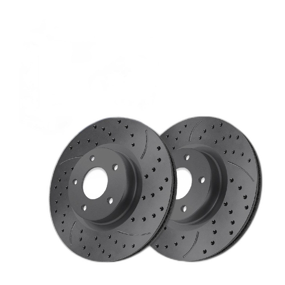 Front Drilled Slotted Brake Rotors Pair for Jeep Patriot 2017