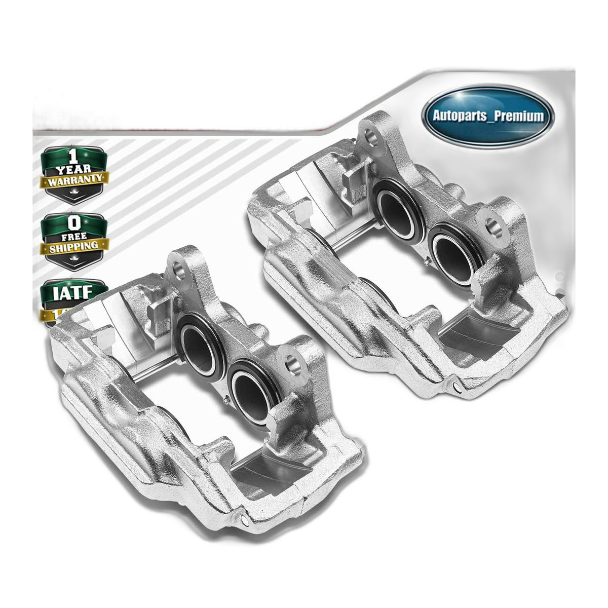 Pair Front Brake Caliper with 4-Piston for Toyota 4Runner Lexus GX460 2014-2023