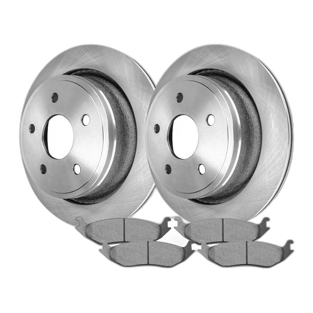 Rear Brake Rotors & Ceramic Pads Kit for Dodge Ram 1500 2002-2004 5 Lug