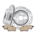 Rear Drilled and Slotted Rotors Ceramic Brake Pads for 2007 - 2015 Mazda CX-9
