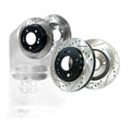 Front Rear Drilled Rotors Brake Ceramic Pad Fits 2004 - 2006 Hyundai Santa Fe