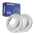 Front Drilled Slotted Brake Rotors Pair for Chevy Silverado 2500 HD 2010