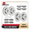 Front Rear Brake Rotors Brake Pads Kit for 2016 - 2021 Honda Civic Drilled