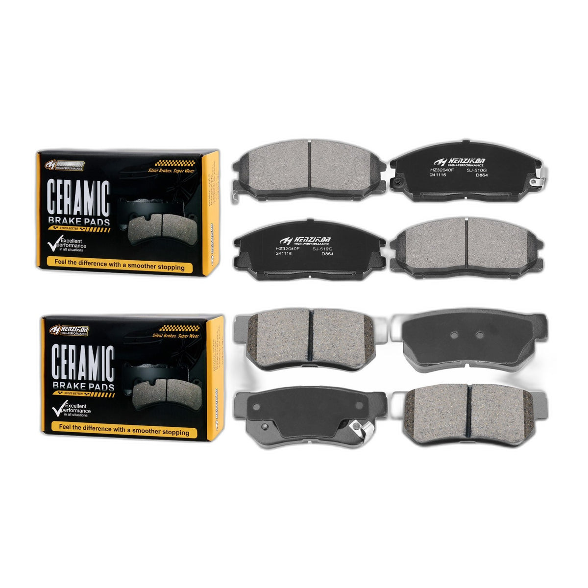 Front+Rear Ceramic Brake Pads for Hyundai Santa Fe Hyundai XG300 XG350