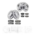 Front & Rear Brake Kit Ceramic Brake Pads And Drilled Slotted Rotors