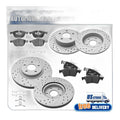 Front & Rear Drilled Brake Rotors Ceramic Pads Kit for 2013-16 Ford Escape 2.5L