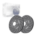 Front Drilled Slotted Brake Rotors Pair for Ford Mustang 2014