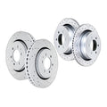 For F-150 2012-2020 Front & Rear Rotors Brake Pads Coated Drilled & Slotted 6Lug
