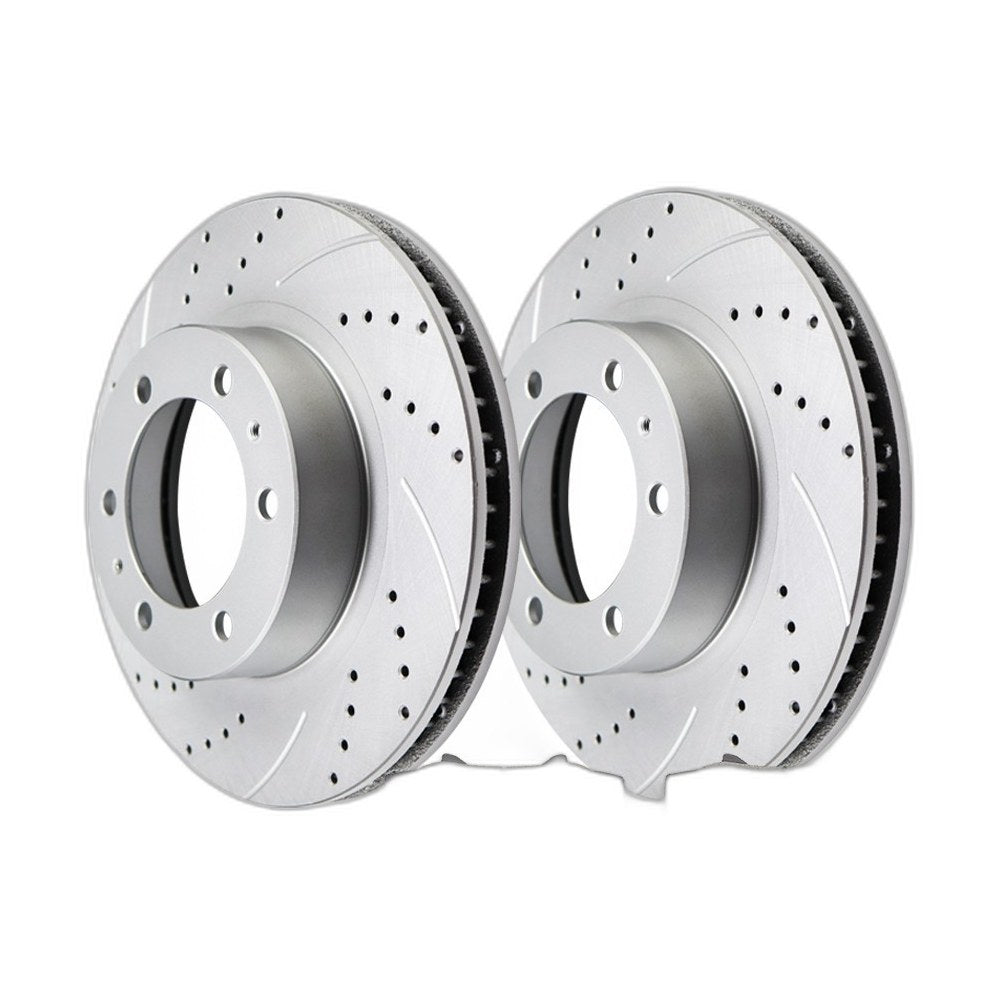 Front Drilled Rotors and Brakes Pads for Toyota Tacoma 4Runner FJ Cruiser 6 LUGS