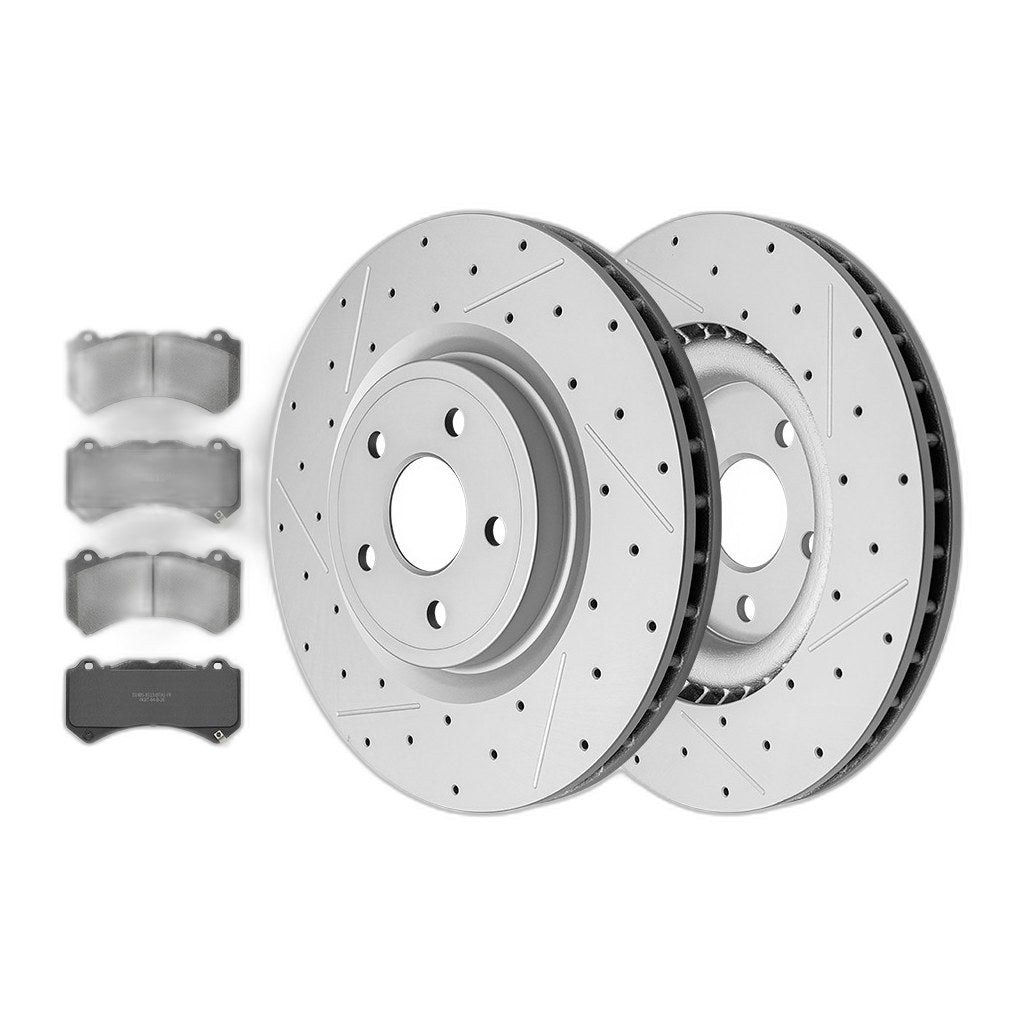 Front Brake Disc Rotors & Ceramic Pads Kit for Dodge Durango Jeep Grand Cherokee
