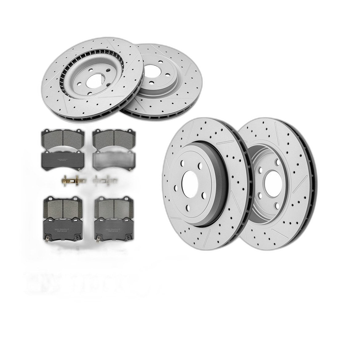 Front & Rear Brake Rotors Pads Kit for 2018-20 Dodge Durango Jeep Grand Cherokee