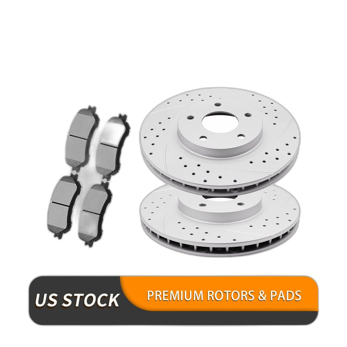 Front Brake Rotors Ceramic Pads Kit for Nissan Rogue 2014-2020 Drilled Disc