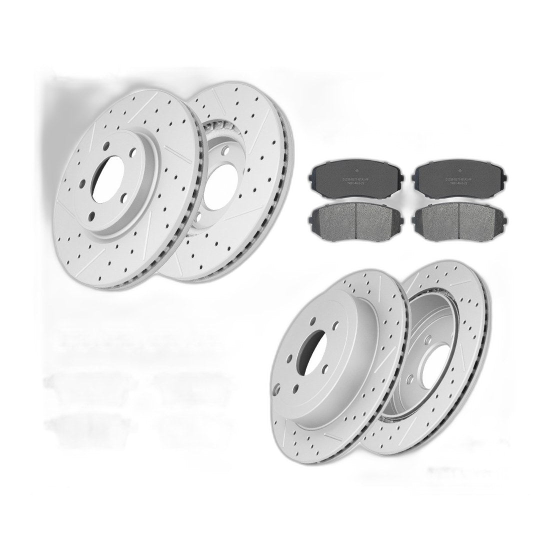 Front Rear Drilled Rotors Ceramic Brake Pads Kit For 07-09 Ford Edge Lincoln Mkx