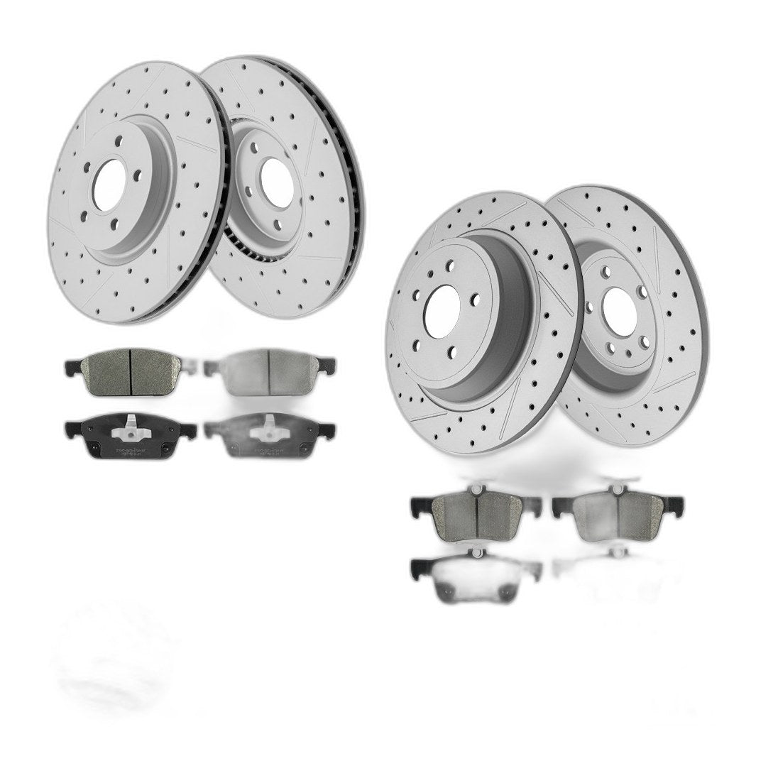 Front Rear Disc Rotors Ceramic Brake Pads for 2017- 2019 Ford Escape Lincoln MKC