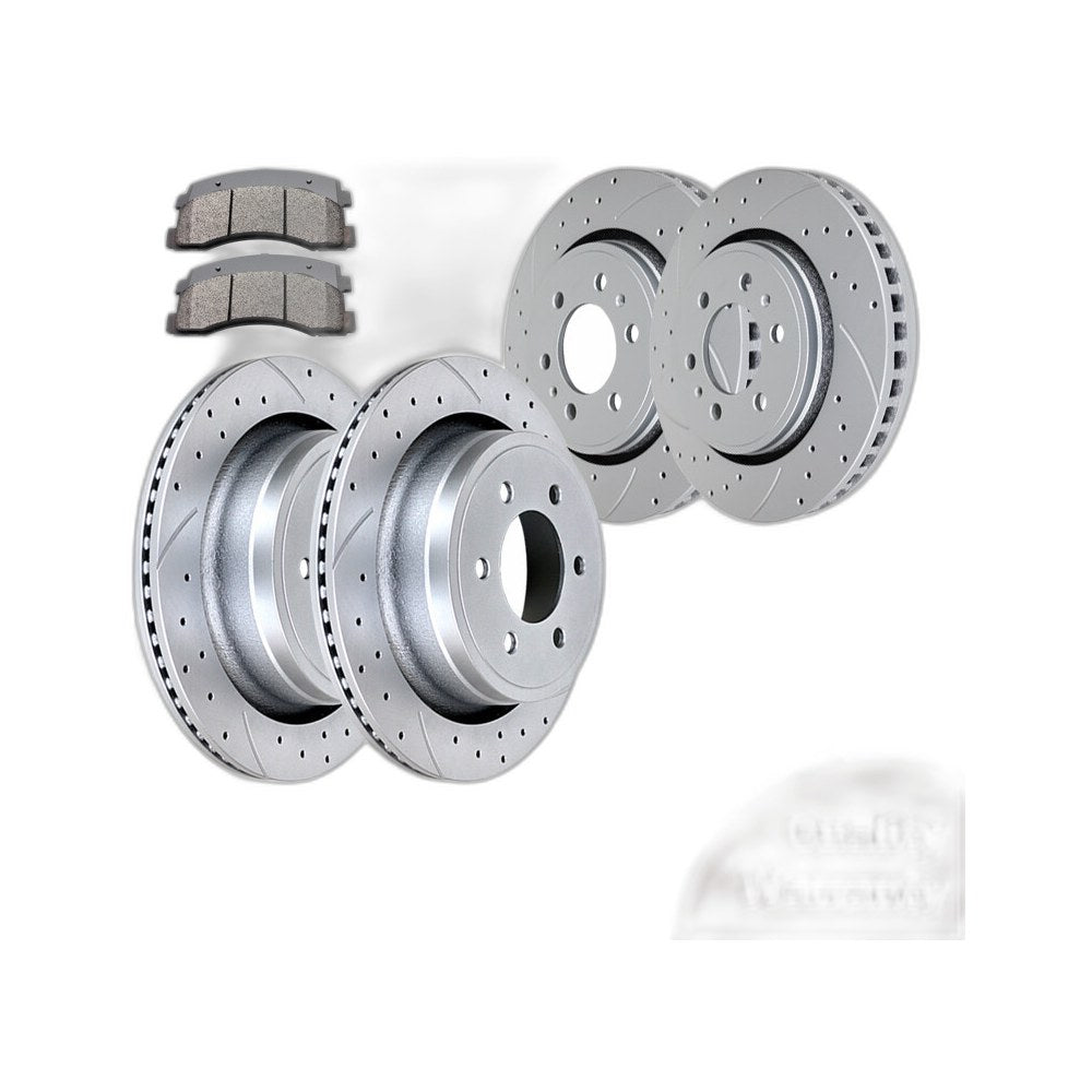 Front Rear Brake Rotors Brake Pads Kit for Ford F-150 6 Lug Brakes Rotor Pad Kit