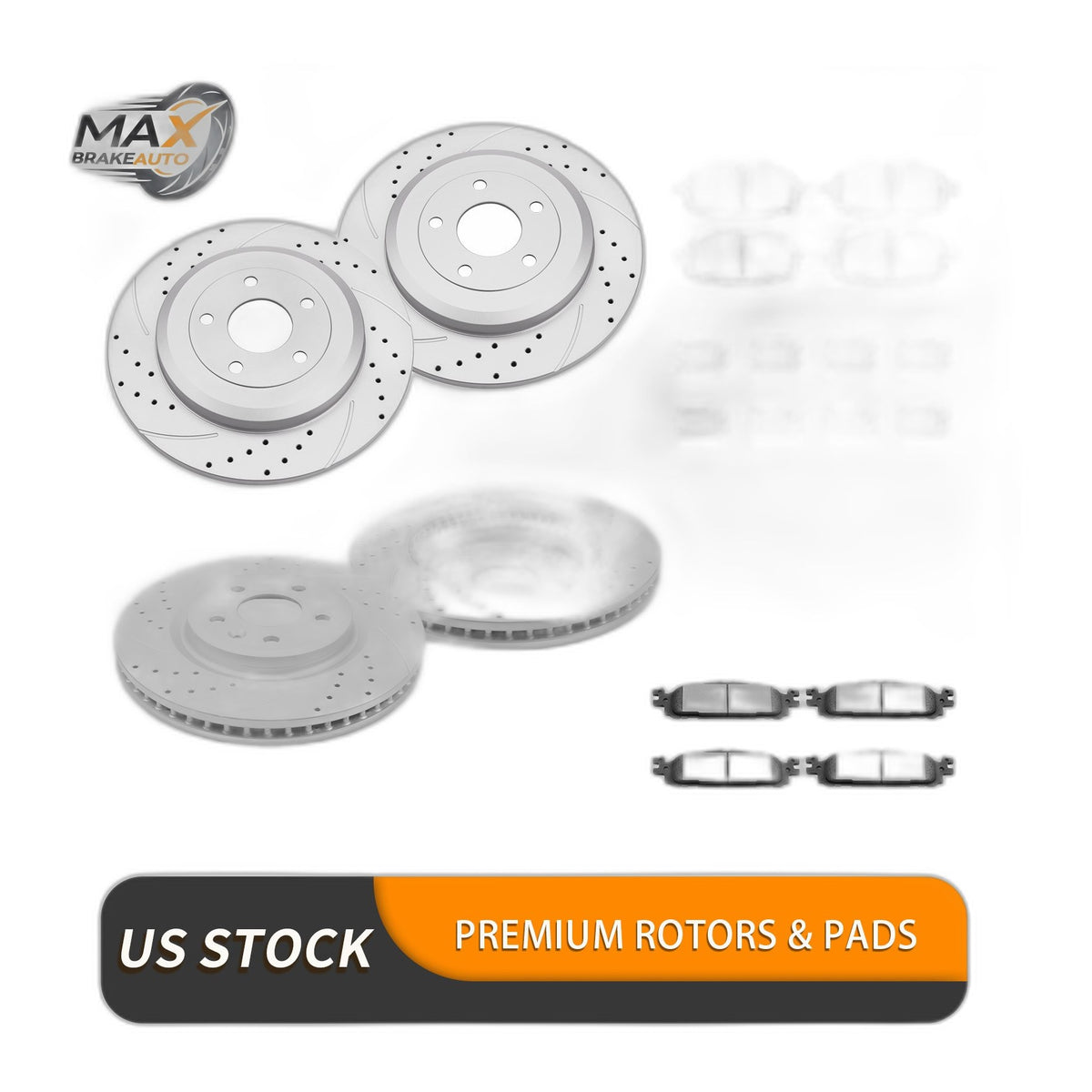 Front Rear Brake Rotors Ceramic Pads Kits for Ford Explorer Drilled and Slotted