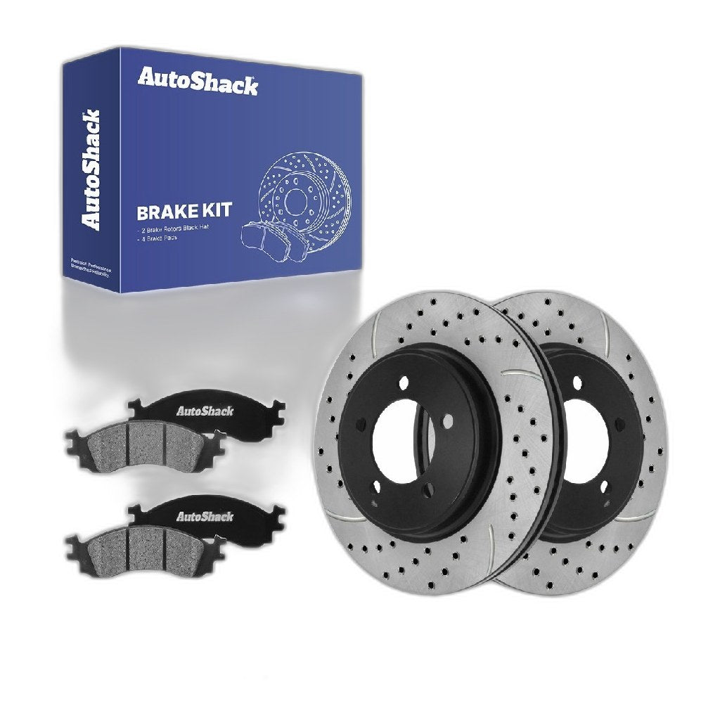Front Drilled Slotted Brake Rotors Ceramic Pads for Ford Explorer 2010