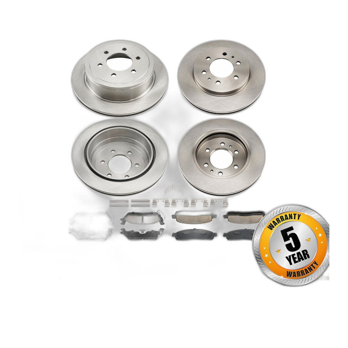 For 09 Ford F-150 Front & Rear Brake Rotors & Pads Kit 54170 D1392 54111 D1012