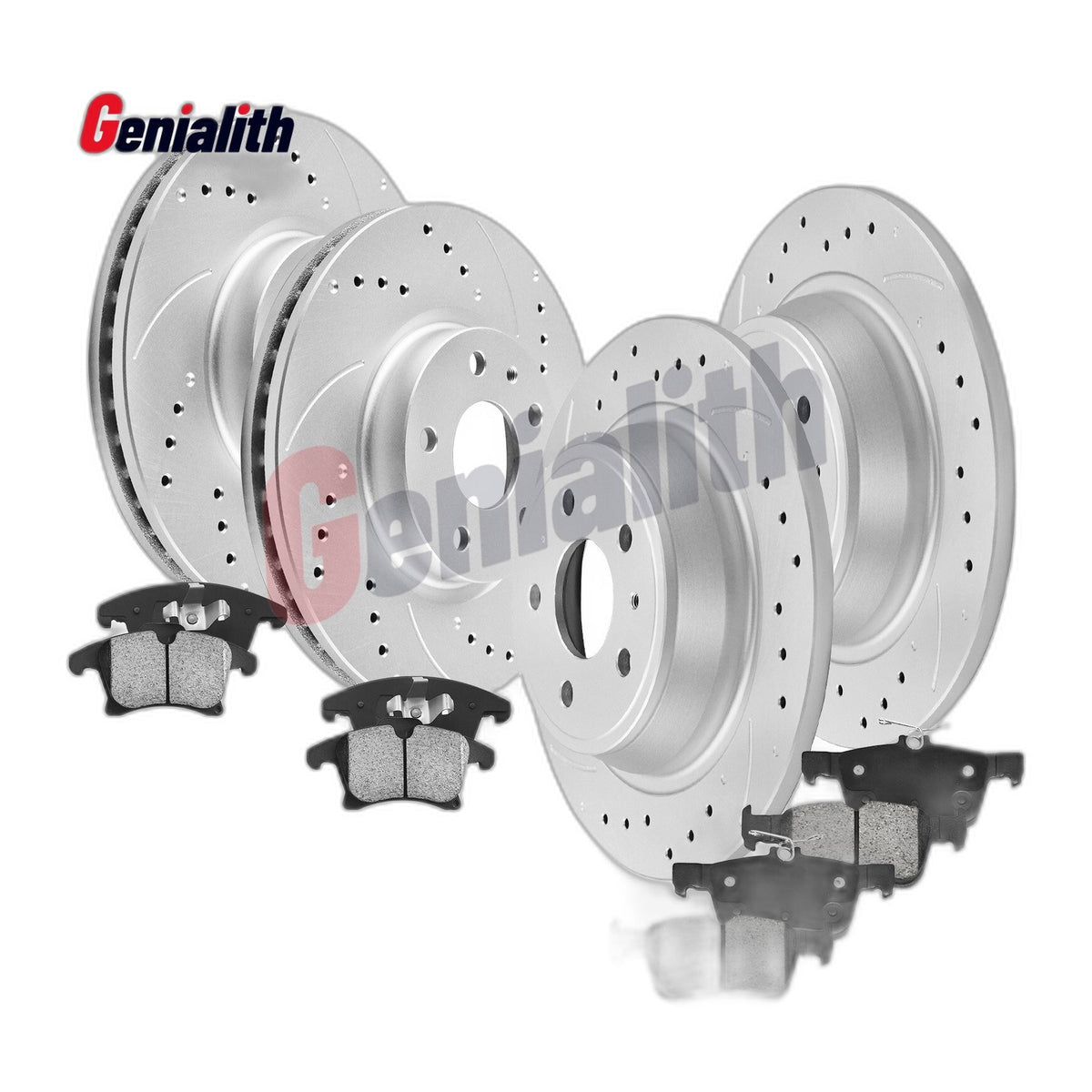 Front & Rear Disc Rotors + Ceramic Brake Pads For Ford Fusion Lincoln MKZ