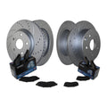 Front Rear Brake Kit Drilled Rotors Akebono ProACT Ceramic Pads For Toyota RAV4