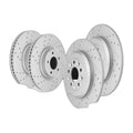 Front & Rear Rotors + Brake Pads for 2011 - 2014 Ford Edge Lincoln MKX