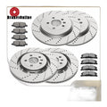 Front Rear Brake Rotors Pads Kit for Ford Explorer Flex Lincoln MKT MKS Slotted