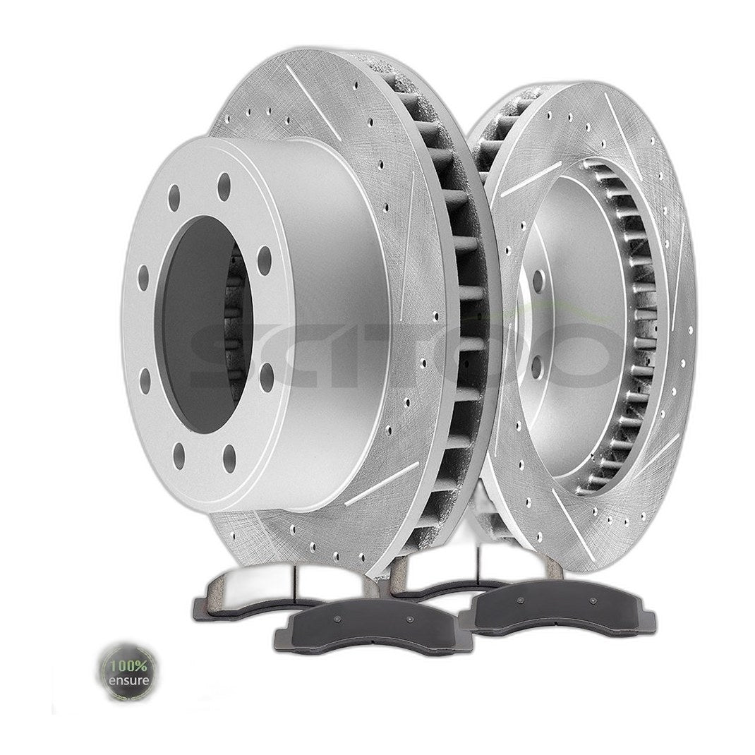 Front Brake Rotors And Ceramic Pads For 00 FORD EXCURSION 99-04 F-250 Super Duty